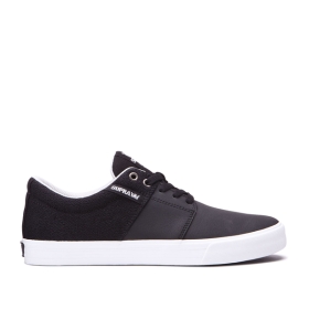 Supra Mens STACKS II VULC Black/Cool Grey/white Low Top Shoes | CA-65605